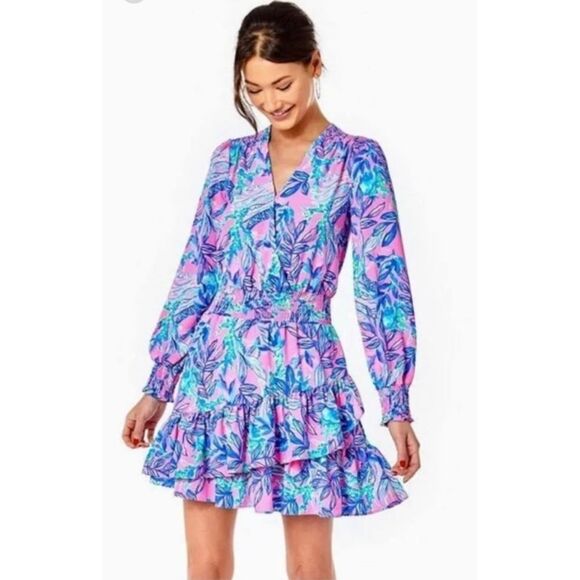 Lilly Pulitzer Cristiana Stretch Dress in Lilac Rose - Picture 4 of 14